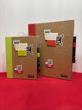 SMASH Kraft Notebook Set with Pen - Brown & Green Accents Lot of 2
